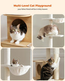 ZUN Cat Tree Floor to Ceiling Cat Tower for Cats, Cat Condo for Indoor Cats Adjustable Height 22982190