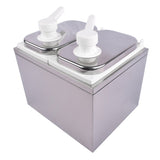 4L Stainless Steel Sauce Pump Dispenser Squeeze Condiment Dispensing Container Condiment Pump 04570339