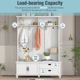 Modern Style Hall Tree with Storage Cabinet and 2 Large Drawers, Widen Mudroom 77674371