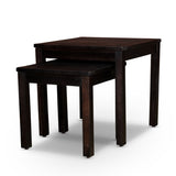 2-Piece Eucalyptus Nesting Table Set, Espresso B046125049