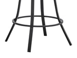 Palmdale 30" Swivel Slate Gray Faux Leather and Black Metal Bar Stool B2736P268591