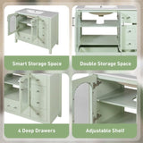 36" Bathroom Cabinet with Waffle Texture Doors, Bathroom Vanity with Four Drawers and Two N710P280025C