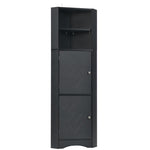 ZUN Tall Bathroom Corner Cabinet, Freestanding Storage Cabinet with Doors and Adjustable Shelves, MDF WF293800AAB