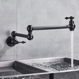 Pot Filler Faucet Wall Mount,with Double Joint Swing Arms Matte Black JYC33651MB