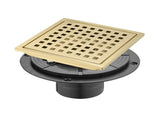 6 Inch Square Shower Drain with Removable Square Patterned Grate, 304 Stainless Steel with Flange 99835078