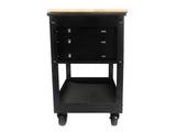 3 DRAWERS MULTIFUNCTIONAL TOOL CART WITH WHEELS AND WOODEN TOP 45204202