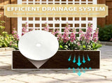 White 43" x 16" x 70" Galvanized Planter Box Raised Garden Bed with Trellis for Vines & Climbing 12825687