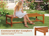 44" Teak Oil Hardwood Backless Outdoor Bench, 530 LBS Load Capacity Patio Dining Bench 35290788