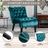 COOLMORE Modern Velvet Armless Accent Living Room Chair / Leisure Chair,Upholstered Fabric Button W39550125
