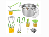 9-Piece Stainless Steel Water Bath Canning Starter Kit, Includes Pot, Rack, Lid, Funnel, Tongs, Jar 65975161