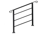 Handrails for Outdoor Steps, Wrought Iron Handrail Fits 1 or 3 Steps, Transitional Handrail with 44429222