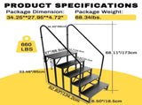 RV Stairs 5 Step Ladder, RV Steps Anti-Slip, Hot Tub Steps with Handrail, 660 lbs RV Ladder for 5th 54932106