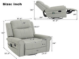 Manual Recliner 270&degSwivel Rocker Recliner Chair PU Leather Recliner with Massage and Heating, N763P363558E