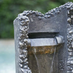 ZUN 15.5x15.5x48" Large Contemporary Outdoor Water Fountain with Light, Unique Gray Waterfall Fountain W2078125227