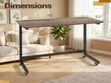 Mobile Side Table Rolling Laptop Desk Cart With Tablet Slot and Wheels, Rolling Desk for Living Room 55956853