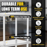 Double Overshelf 2 Tier Stainless Steel Shelf 12 x 36 Inch, Weight Capacity 330lb for Prep & Work W1192P301315