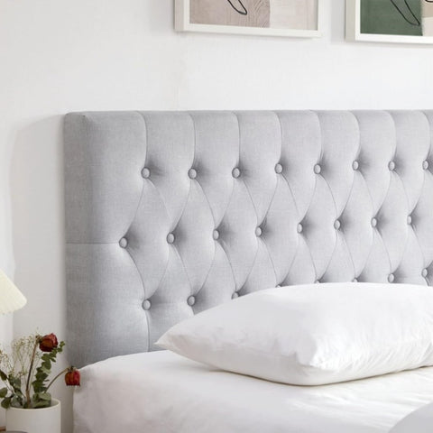 ZUN Tufted Upholstered Queen Size Bed Headboard in Modern Button Design, Adjustable Solid Wood Head T2694P189913