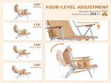 4-Position Adjustable Backpack Beach Chair, Foldable Rustproof Aluminum Frame Lounge Chair with 86485708