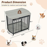 31.5" Furniture Style Dog Crate for Small and Medium Dogs, Wooden Cage Indoor Kennel Furniture, N704P247045E