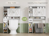 Vividwood Over The Storage Cabinet, Farmhouse Storage Cabinet Over with 2 Barn Door & T5618P505967