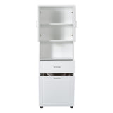 ZUN Tall Bathroom Cabinet with Laundry Basket, Large Space Tilt-Out Laundry Hamper and Upper 38181929