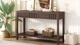 U_STYLE Ash Veneer Modern Style Console Table, Striped Design, Suitable for Entryway, Corridor, N711P230810D
