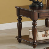 Walnut 1-Drawer End Table with Shelf B062P209076