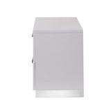 2 Drawers Nightstand with Chrome Legs, White B016P253012