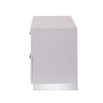 ZUN 2 Drawers Nightstand with Chrome Legs, White B016P253012