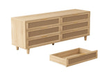 59.06"6-Drawers Rattan Storage Cabinet Rattan Drawer with White Drawer Slides,for Bedroom,Living W757P162758