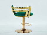 Modern Bar chair with golden color iron tube legs, soft cushions and comfortable W234P218162
