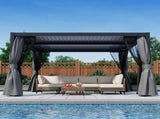 10' x 12'Pergola Modern Style with Adjustable Louvers for Outdoor Roof, Garden, Easy Assembly, 65073227