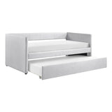 1pc Daybed with Trundle Gray Fabric Upholstery Wooden Frame Modern Home Furniture B011P256690