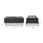 ZUN Estelle Upholstered Storage Bench Cocktail Ottoman, Steel Gray Performance Velvet B2719P245961