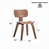 Walnut Finish Side Chairs Set of 2, Curved Ergonomic Design Solid Wood Dining Furniture Kitchen B2741P331882