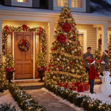 3PCS Set 6" Red Glass Christmas Ornament Balls Holiday Treeations Hanging Spheres for Party 75164946