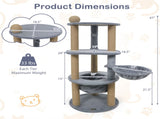 47" Cat Tower with Scratching Posts - Multi-Level Cat Tree for Relax & Play, Light Grey 37602166
