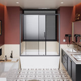 60.in W x 62.in H Single Sliding Shower for Bathtub, 1/5 inch Thick Clear Tempered Glass Shower W3048P353712