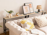 2 Pack 39.4" Narrow Console Sofa Table with Power Outlets and USB Ports, Long Couch Table with Metal 32435224