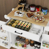 Kitchen island rolling trolley cart with 1 drawer 2 doors with storage racks Adjustable Shelves W282P163314