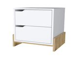 Ralston 2-Drawer Nightstand in White and Macadamia B062111736