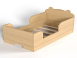 Toddler Floor Bed Frame, Cot Bed for Boys and Girls Ages 3-6, Bear Shape Toddler Bed,Natural W1580P373255