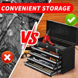 Metal Tool Box with 4 Drawers Portable Steel Tool Chest with Metal Cylinder Lock and Latch Closure, 38527024