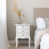 European Bedside Table-Three Pumps White 54506624