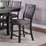 Dark Coffee Classic Wood Kitchen Dining Room Set of 2 High Chairs Fabric upholstered Seat Unique B01183543