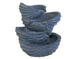 13.4x9.4x21.5" Decorative 4 Tier Blue Nautilus Shell Water Fountain with Light for Indoor Outdoor W2078138946