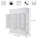 ZUN 20 Cube Organizer Stackable Plastic Cube Storage Shelves Design Multifunctional Modular Closet 09173751