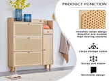 Modern minimalist storage cabinet, Japanese rattan shoe cabinet, bed top cabinet, small home W1151P147199