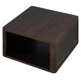 Square Coffee for Living Room in Dark Brown Farmhouse Coffee with Storage,2-Tier Center N735P242918D