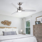 48" Brushed Nickel Lowe Profile Ceiling Fan with Light W1367P247082